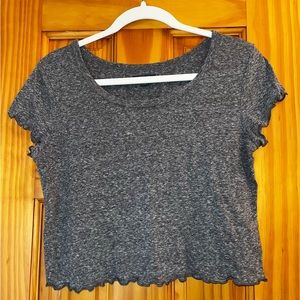 Grey Crop Top Shirt Size M